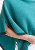 Womens Two Tone Poncho Glacier/Slate - 1623