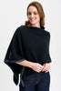 Womens Two Tone Poncho Jet/Slate-1623