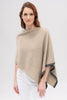 Womens Two Tone Poncho Latte/Slate-1623
