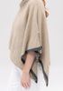 Womens Two Tone Poncho Latte/Slate-1623