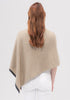 Womens Two Tone Poncho Latte/Slate-1623