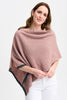 Womens Two Tone Poncho Rose Dust/Slate-1623