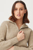 Unisex Kenzie Zip Sweater-Latte Ecru-100155