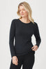 Womens Round Neck Top  Graphite  8285