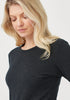 Womens Round Neck Top  Graphite  8285