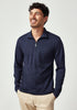 Mens Pua Zip Shirt Dark Navy-9379