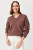 Womens Goldie V Neck Sweater Pecan  100224