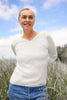 Womens LS V Rib Wrap Jumper Natural RM2055