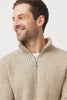 Unisex Kenzie Zip Sweater-Latte Ecru-100155