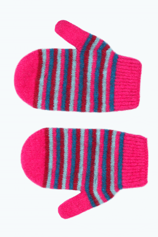 Kids Striped Mittens Peony NX708