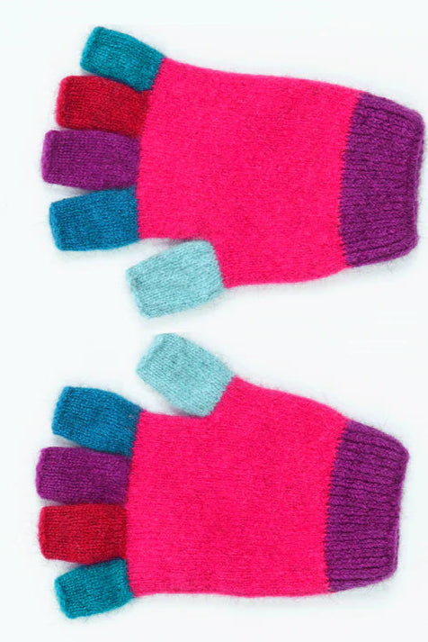 Kids Multicolour Fingerless Gloves Peony NX811