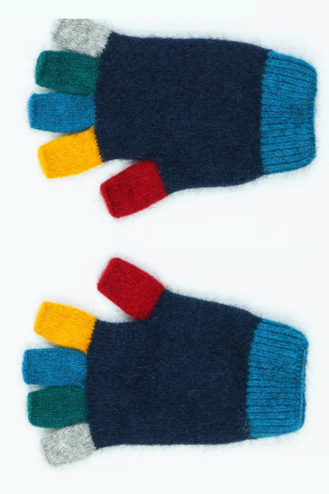 Kids Multicolour Fingerless Gloves Twilight NX811