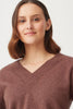 Womens Goldie V Neck Sweater Pecan  100224