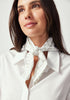 Womens Triangle Scarf White Flax Check  600215A