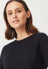 Womens June Knit Tee-Ebony-100313