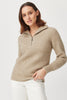 Unisex Kenzie Zip Sweater-Latte Ecru-100155