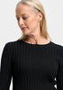 Womens Nami Rib Crew-Black-100063