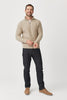 Unisex Kenzie Zip Sweater-Latte Ecru-100155