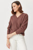 Womens Goldie V Neck Sweater Pecan  100224