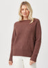 Womens Meadow Crew Sweater-Pecan-100323