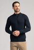 Mens Finn Merino Zip Sweater Dark Navy -100083
