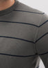 Mens Ned Striped Crew Bayleaf/DarkNavy 100085