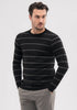 Mens Ned Striped Crew Black/Bayleaf 100085