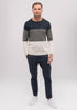 Mens Segment Sweater Dark Navy/Ecru Multi 100165