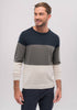 Mens Segment Sweater Dark Navy/Ecru Multi 100165