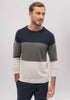 Mens Segment Sweater Dark Navy/Ecru Multi 100165
