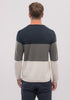 Mens Segment Sweater Dark Navy/Ecru Multi 100165
