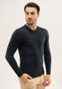 Mens Simple Merino Vee - Dark Navy-1768