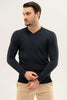 Mens Simple Merino Vee - Dark Navy-1768