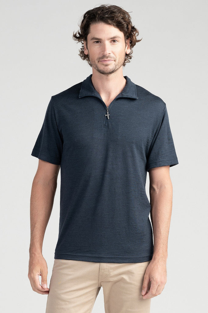Mens Zip Tee Tasman Melange-9154A