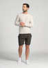 Mens Textured Rib Crew  Ecru 1848