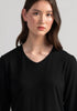 Womens Classic V Neck Black  600009