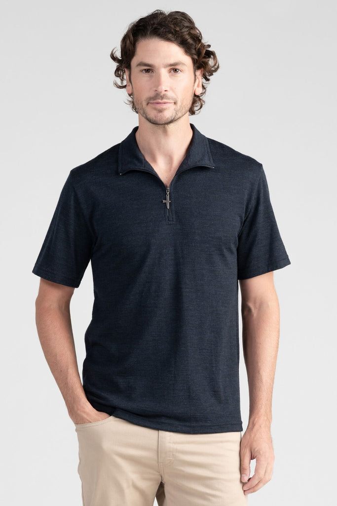 Mens Zip Tee-Untouched World-Te Huia New Zealand
