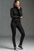 Womens Slim Fit Long Sleeve Polo Neck Black