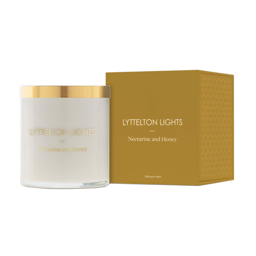 Nectarine and Honey Large Candle| Lyttelton Lights | Te Huia New Zealand