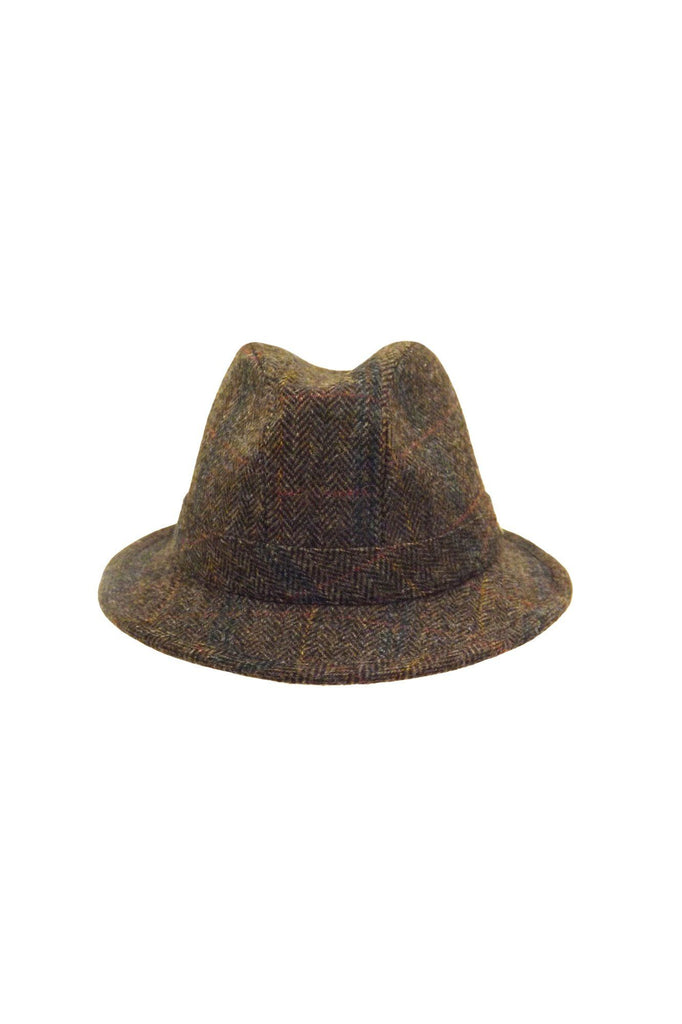 English Wool Tweed Trilby - Olive-Hills Hats-Te Huia New Zealand