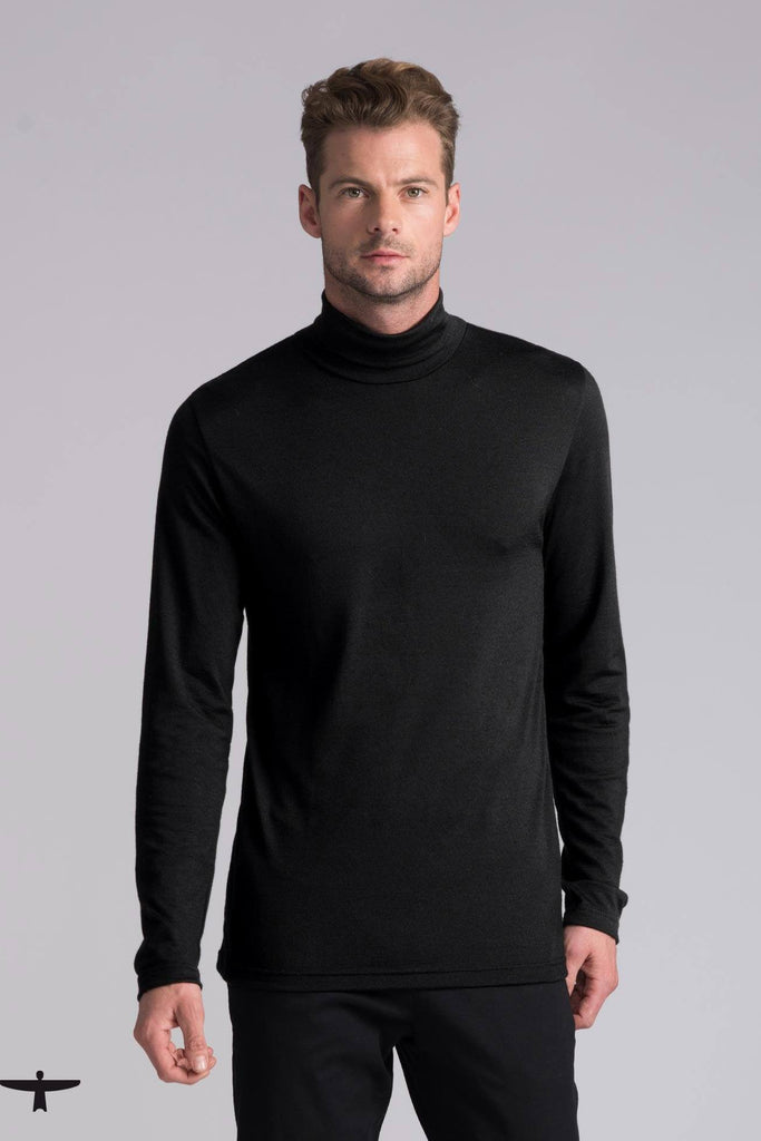 Mens Moutainsilk Roll Neck Top-Untouched World-Te Huia New Zealand