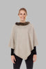 Womens Pure Possum Trim Poncho Natural NB686