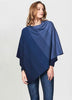 Womens Graduated Stripe Poncho-Royal Merino-Te Huia New Zealand