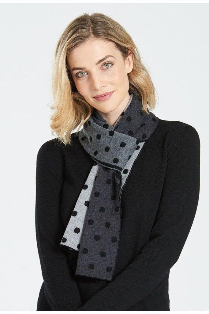 Womens Merino Spot Scarf-Royal Merino-Te Huia New Zealand