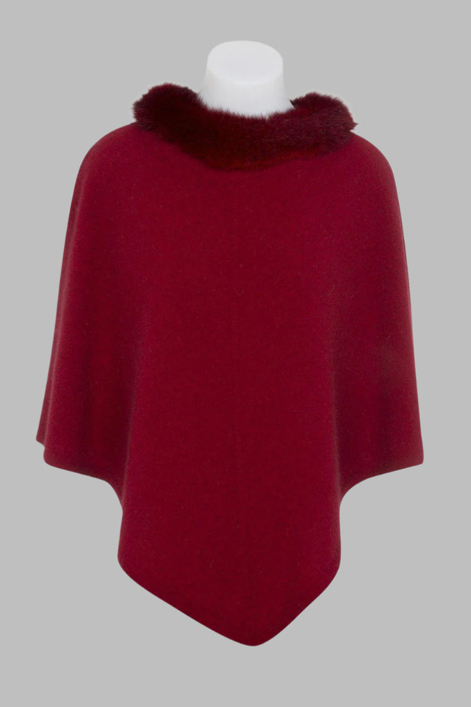 Womens Pure Possum Trim Poncho-Native World-Te Huia New Zealand