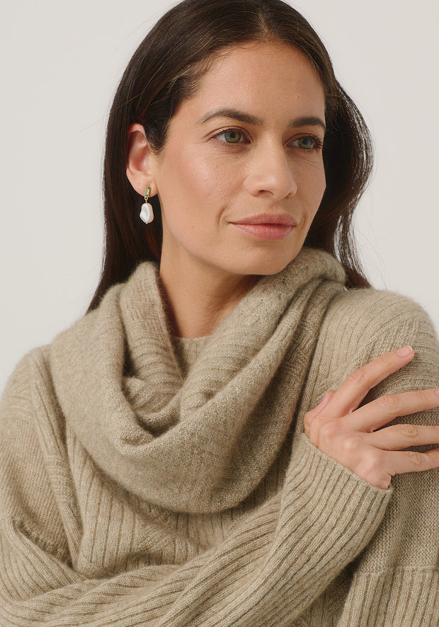 Textured Loop Scarf Latte 0319
