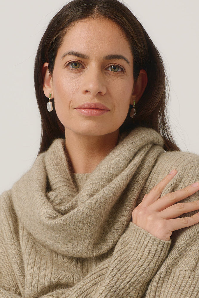 Textured Loop Scarf Latte 0319