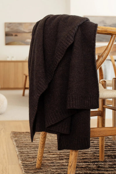 Large Possum Merino Throw Chocolate 0385