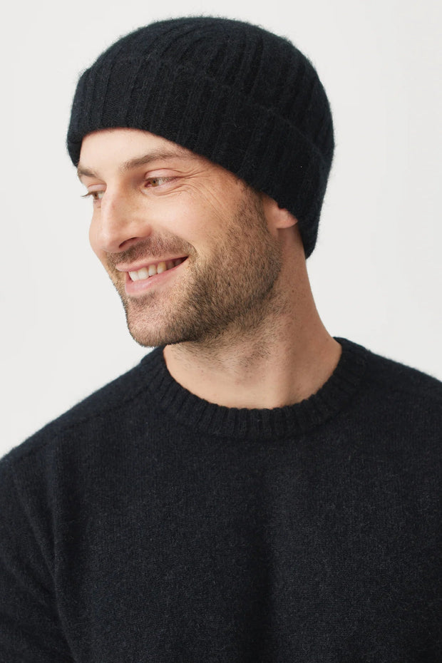 Unisex Rib Beanie Cinnabar Jet/Black  0494