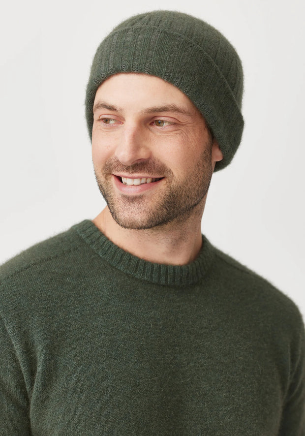 Unisex Rib Beanie Cinnabar Wilderness/ Bayleaf 0494